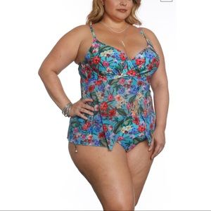 NWT Sun & Sea Tropical Breeze Swimsuit Tankini Top, 20